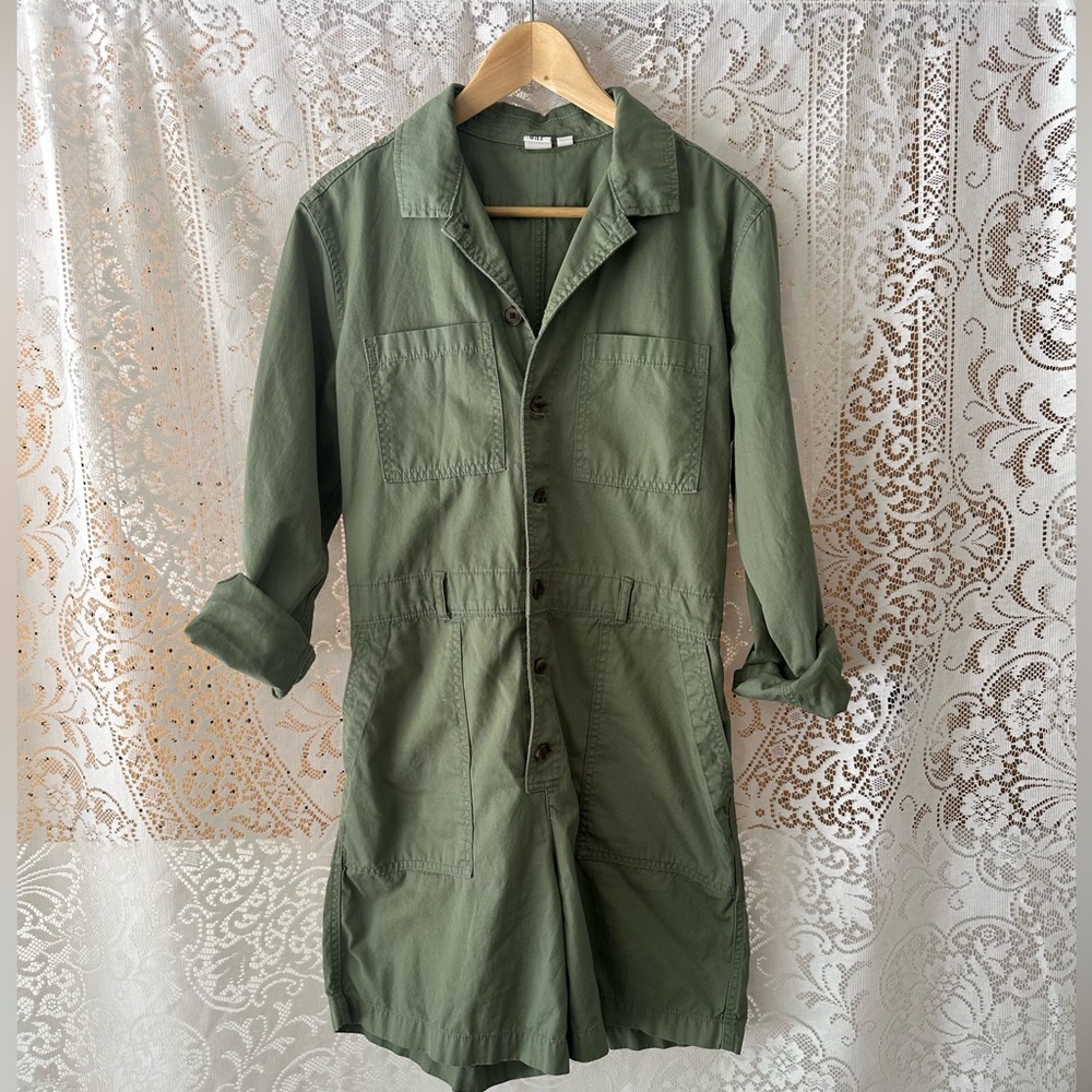 GAP ✨ LONG SLEEVE UTILITY ROMPER Sz. 8 100% Cotton